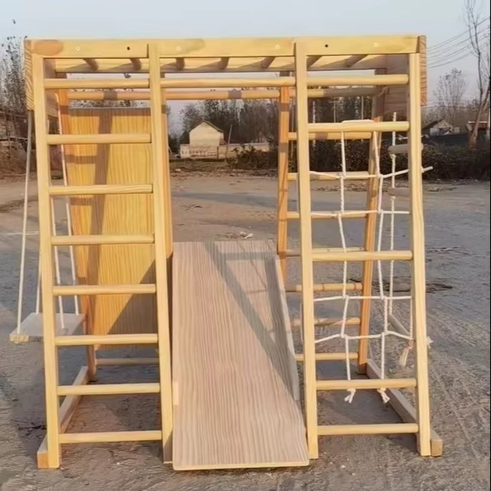 Kids Montessori Wooden Climbin - Kids Outdoor Climbing Frame review and price
