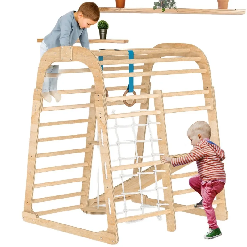 Solid wood children's slide wo - Kids Outdoor Climbing Frame review and price
